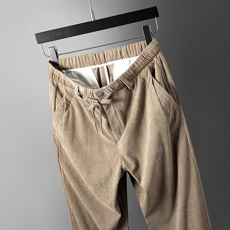 

FAPAI Men s Imitation Corduroy Straight Casual Pants 36