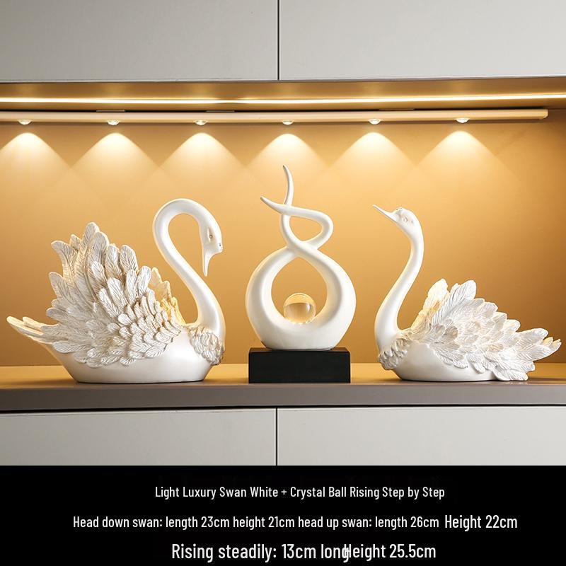 Swan Wine Rack Ornament - Elegant Display for Living Room or Dining Cabinet