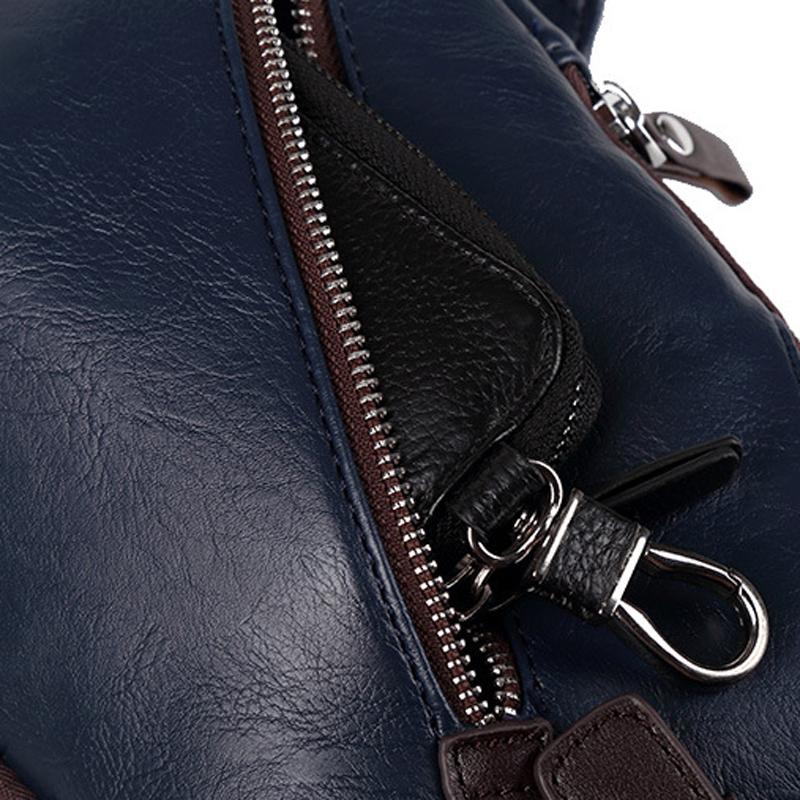 PU-Leder-Herren-Brusttasche, multifunktionale Einzelgurt-Anti-Diebstahl-Brusttasche mit verstellbarem Schultergurt, Messenger-Tasche