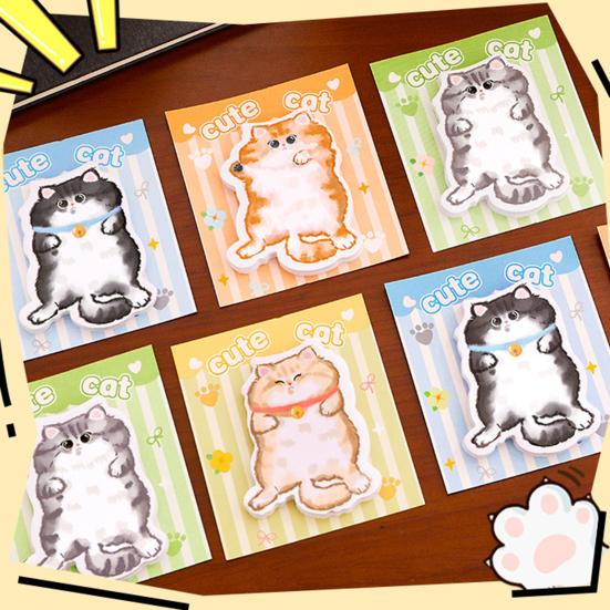 4Pcs Cat-Shaped Notes Pad Set Cute Self-Adhesive Memo Pads for Students Office Writable Peel-off Notes for Reminders Journaling Gifts
