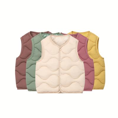 Solid Color Infant Kids Vest Autumn Winter Boy Girl Baby Thicken Warm Sleeveless Waistcoats Children Outerwear