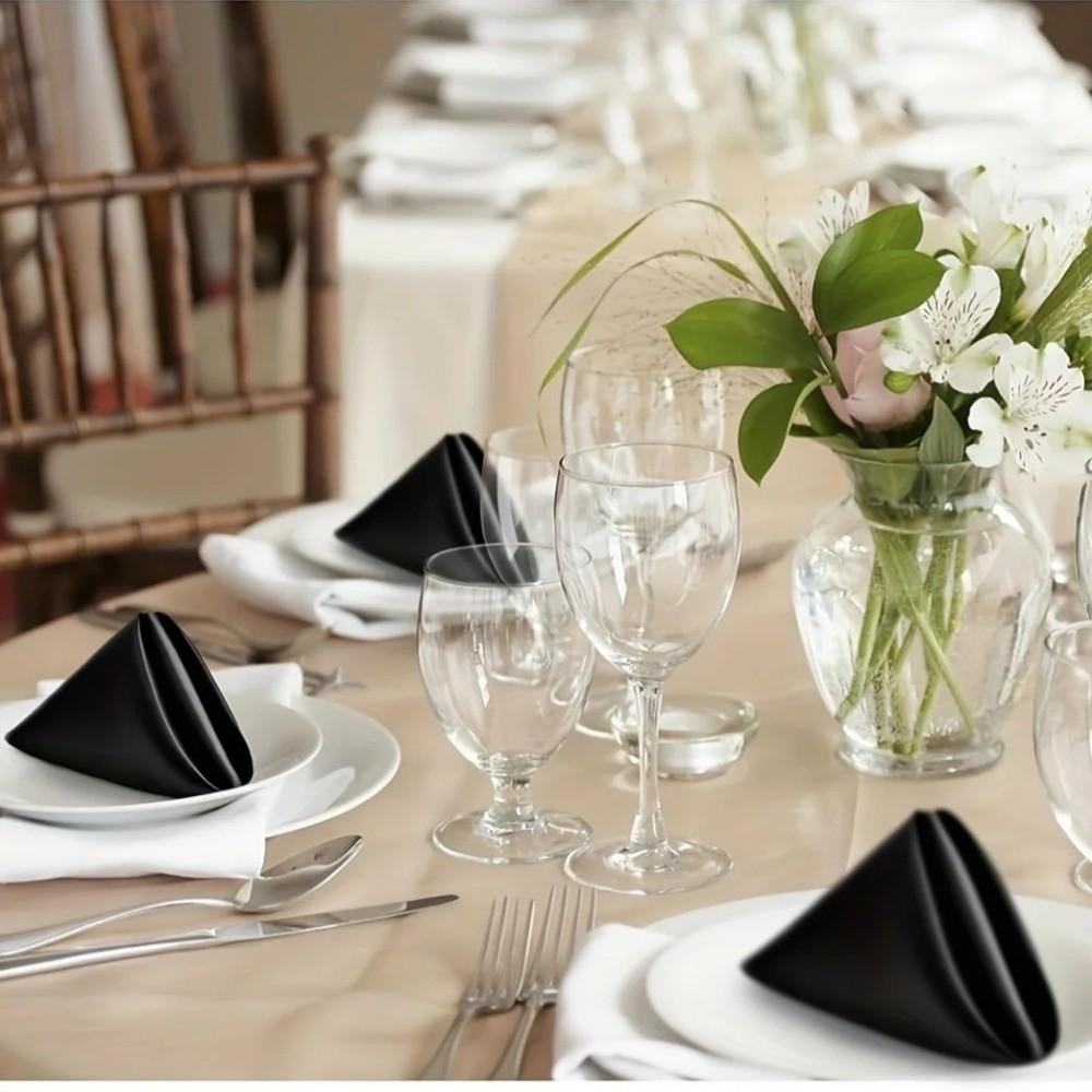 10pcs Square Silky Satin Napkin Smooth Table Napkins Dinner Napkins  For Wedding Banquet Restaurant