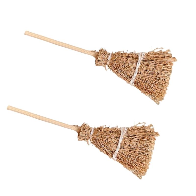 

2PCS Cartoon Witch Broomstick Hairpins Acrylic Metal Unisex Hair Accessories For Halloween Cosplay Festival Event