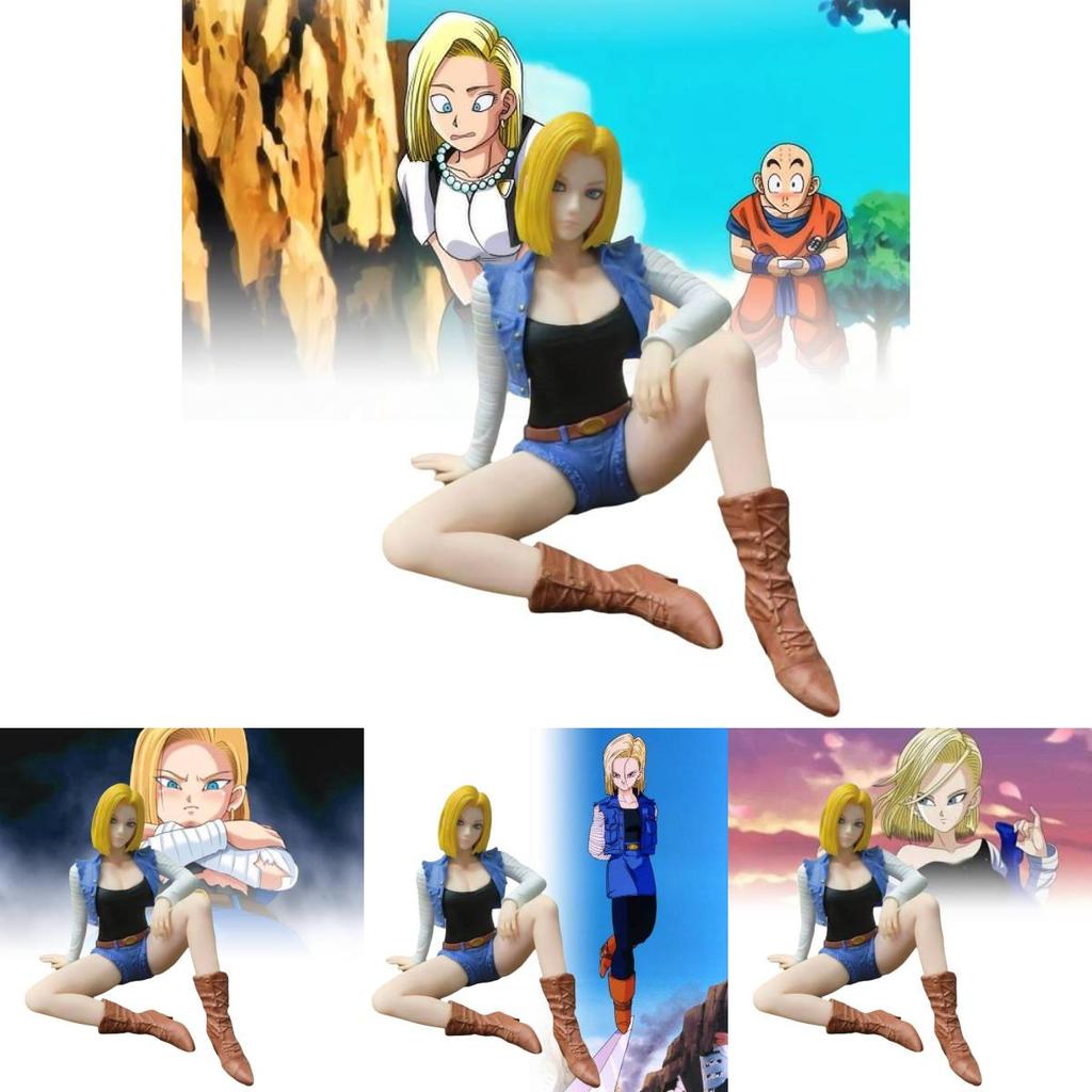Dragon Ball Z Figure Android 18 Sitting Pose Stylish Pvc Anime Model 13cm Collectible