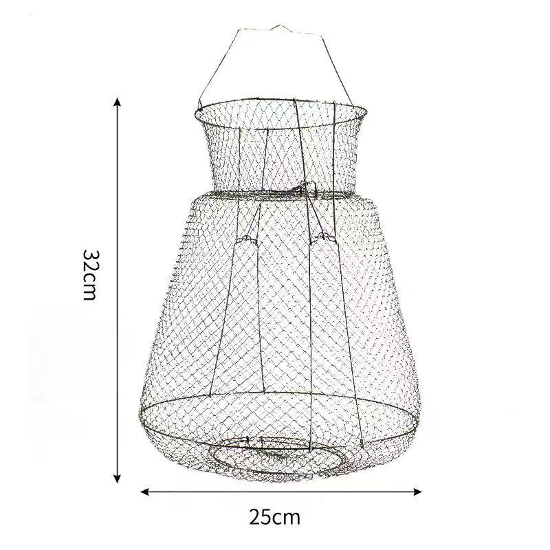 Collapsible Steel Wire Fish Trap & Basket Net for Fishing and Crabbing