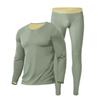 Men's Seamless Thermal Underwear Set - Round Neck, Thin, Tight-Fit, Nylon-Polyester for Autumn/Winter