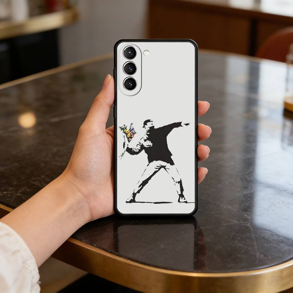 G-Graffiti A-Artist B-Banksy Phone Case For Samsung S25,24,23,22,30,21,10,9,Ultra,Plus,Lite,FE,4,5 G Soft Black Case