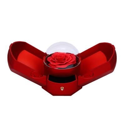 Jewelry Box with Artificial Rose Soap Flower Double Opening Jewelry Necklace Gift Box for Woman Mother S Day