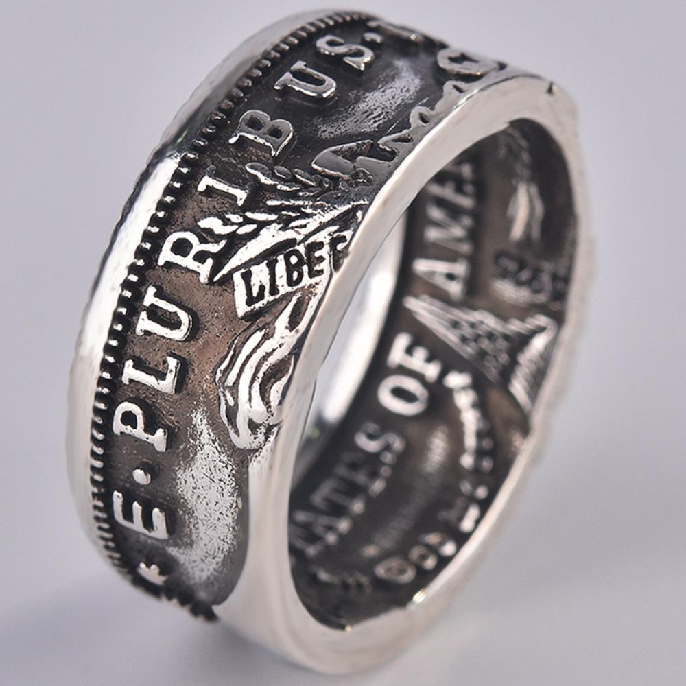 

925 Silver Morgan Coin Ring In God We Trust One Dollar Vintage Jewelry no. 7