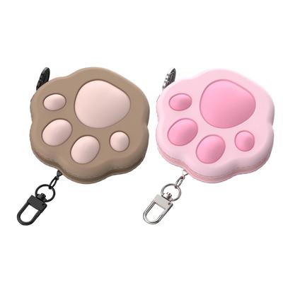 Soft Silicone Material Earphone Pouch In Adorable Feline Shape For Keychains Attachment Design
