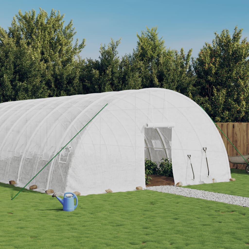 Vidaxl Gewächshaus mit Stahlrahmen, Weiß, 72 m², 12x6x2,85 m