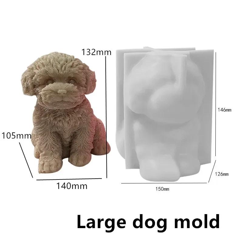 3D Large 2025 Teddy Dog Candle Silicone Mold Cute Cat Hug Resin Mold Cat Dog Gypsum Mould Home Decoration Animal dog molds