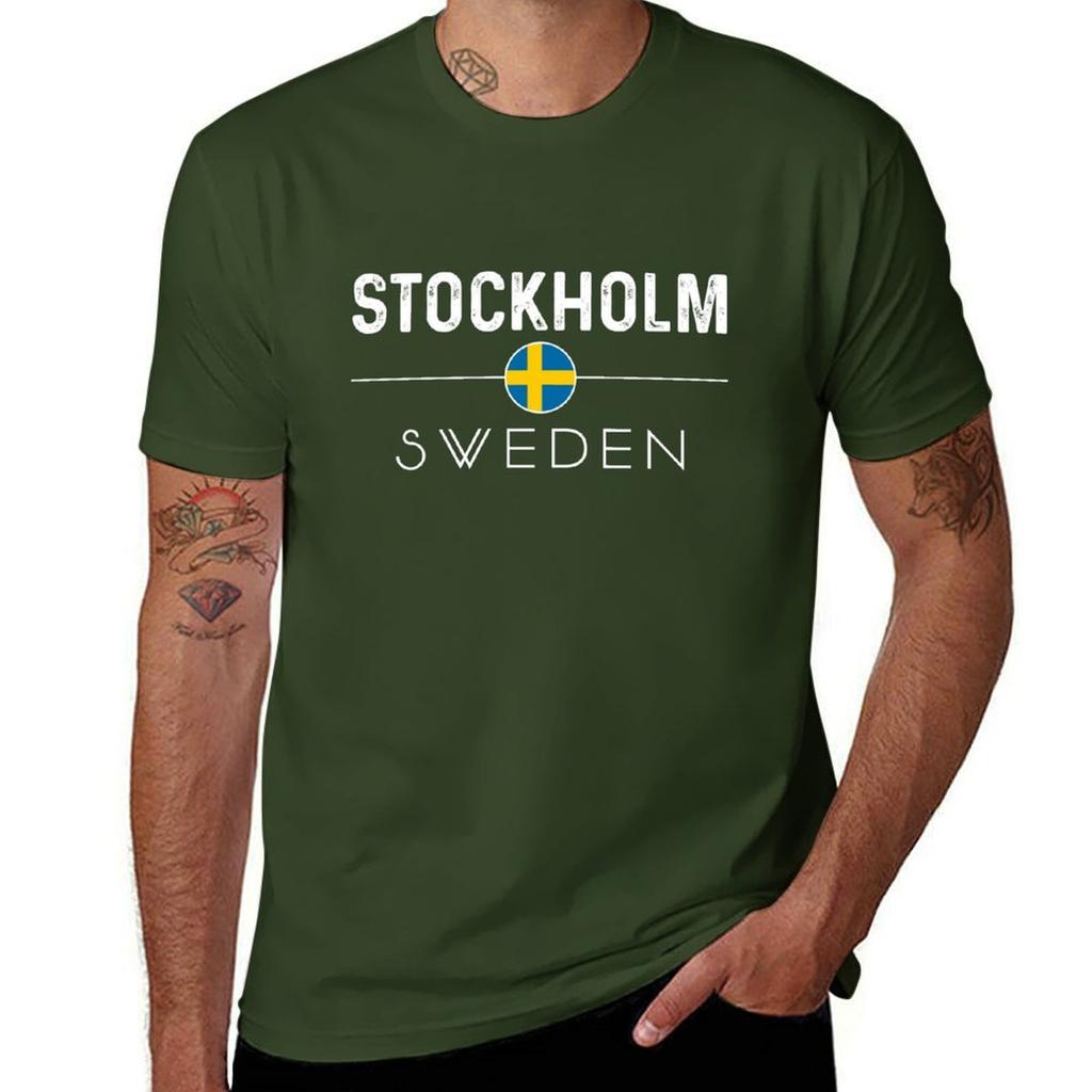 Stockholm Sweden Gift T-Shirt Kawaii Clothes Aesthetic Clothing Mens T Shirts Pack
