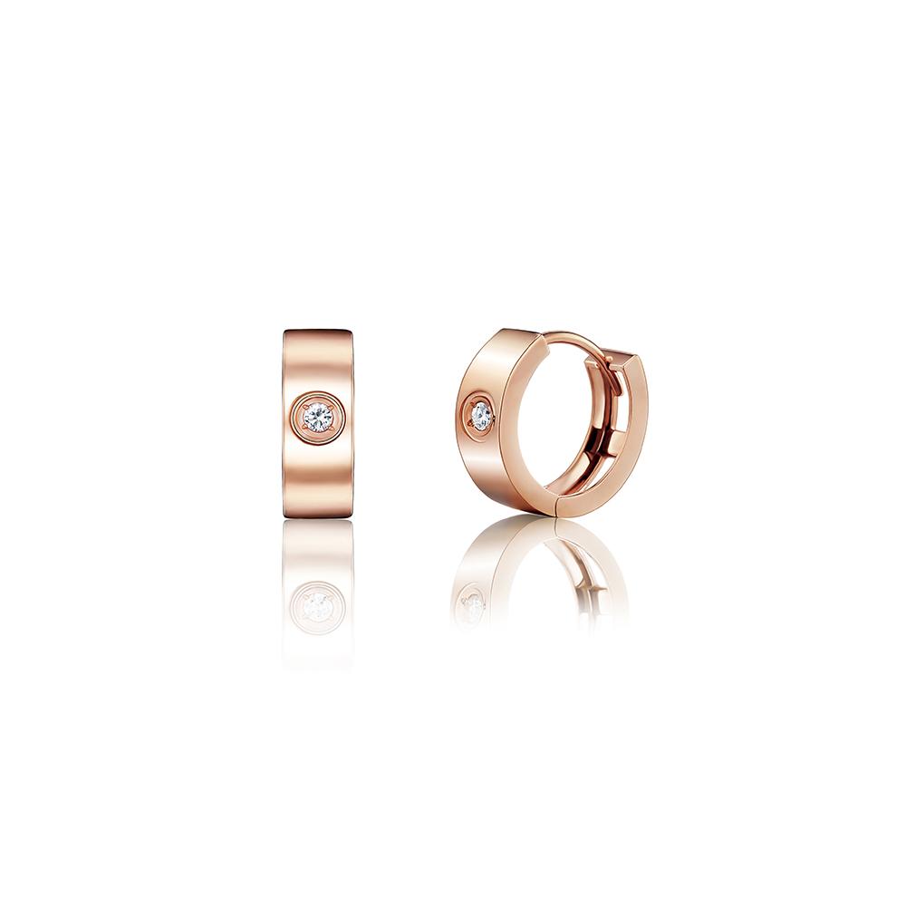 Roseedor Modern Shua Diamond One-Touch Earrings_212300030