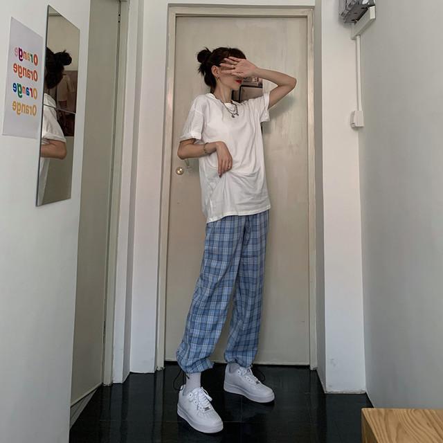 Moda Pantaloni a scacchi verdi Donna Pantaloni dritti Vita alta Pantaloni a  quadri acquista in modo economico — spedizione gratuita, recensioni reali  con foto — Joom