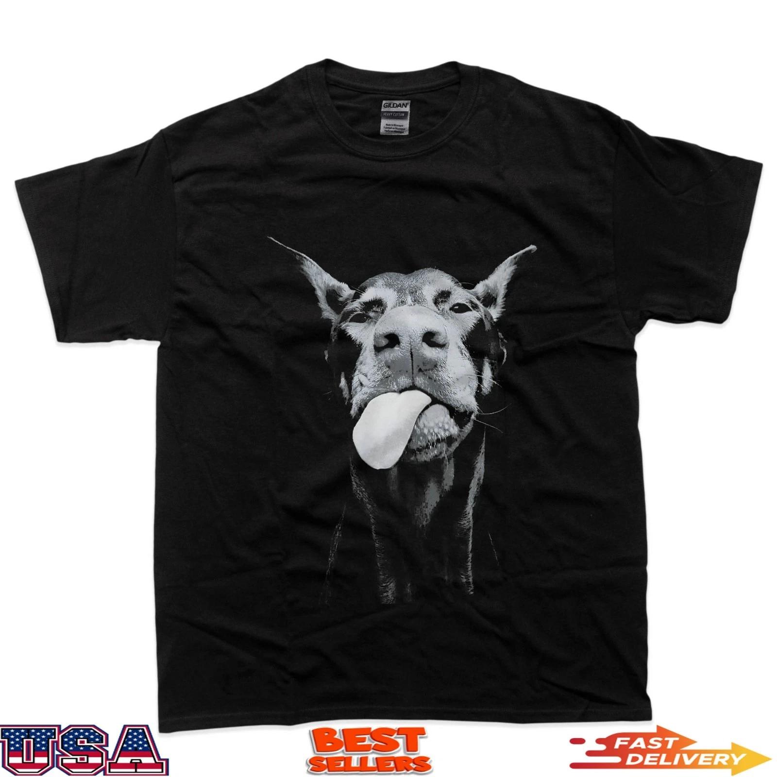 Confident Doberman With Playful Tongue-Out Attitude T-Shirt 3XL