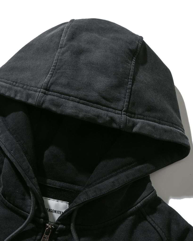 Dimitri Black [Crop Top] Asi Four Seasons Essentials Zip-Up Hoodie_Pigment Charcoal