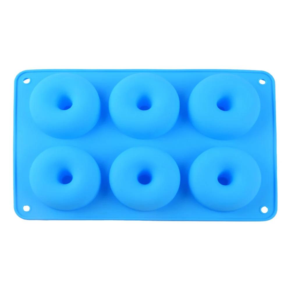 1 molde de silicona para donas de 6 cavidades, molde para chocolate, repostería, pan, pasteles, bandeja antiadherente para hornear, herramientas para hacer donas y postres.