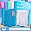 New PP A4 File Folder 3 Hole Dustproof Data Folder Waterproof Large Capacity Document Display Book Office