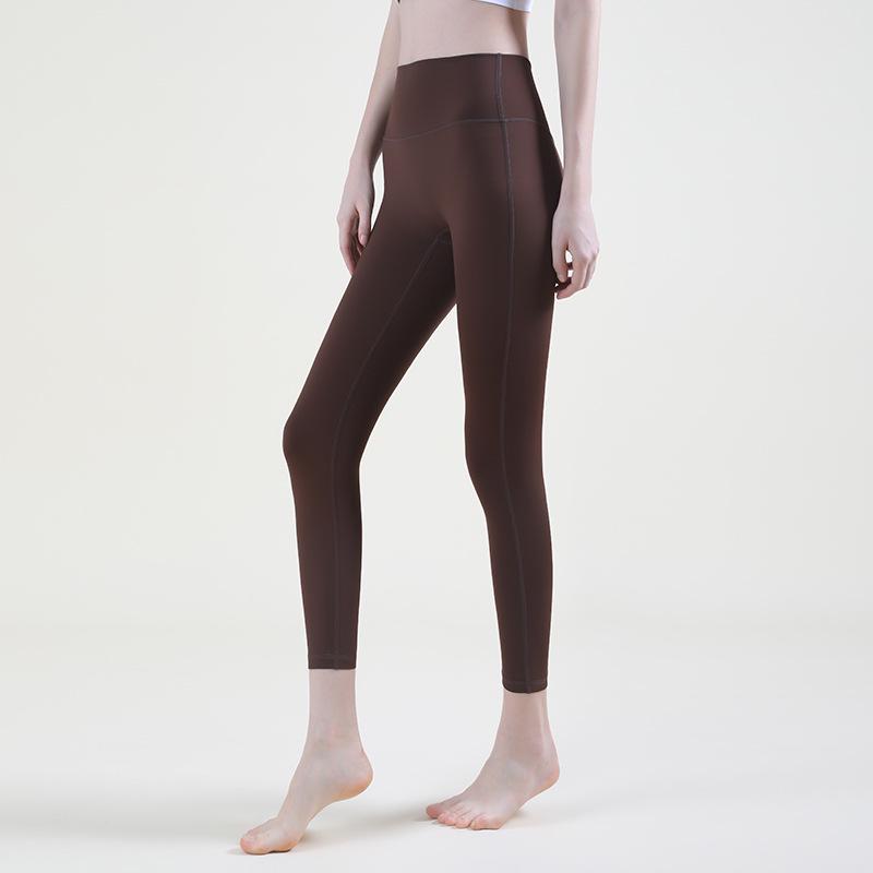 Dams Plus Sammet Borstade Yogabyxor - Varma, Persikofärgade Stuss, Smal Passform för Höst/Vinter Träning