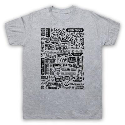 T-shirt da uomo e da donna con tipografia 'Craft Beer Types Drink Lover Real Ale Camra'