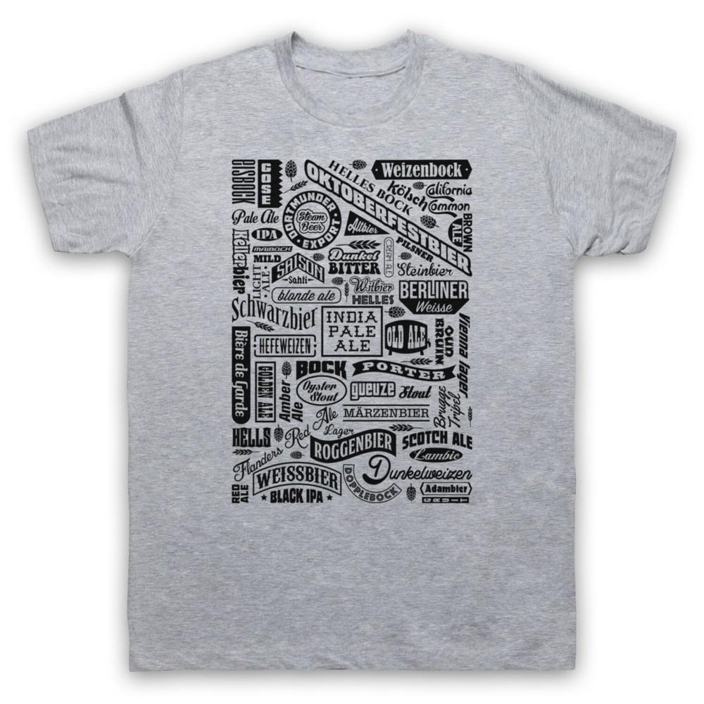 

Craft Beer Types Drink Lover Typography Real Ale Camra Mens And Womens T-Shirt XL
