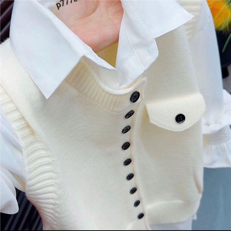 Modisches einfaches mehrlagiges Strickwesten-Top für Damen – Lockerer lässiger vielseitiger ärmelloser Cardigan