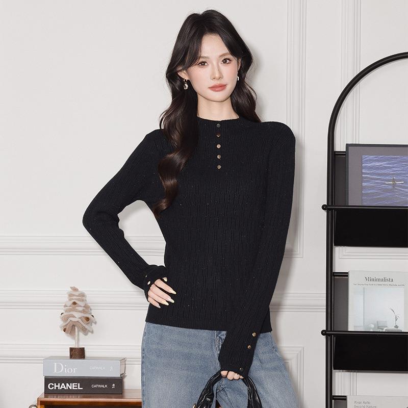 New Style Autumn and Winter New Fashion Versatile Temperament Bottoming Sweater Sweater Gentle Slim Slim Long Sleeve Top