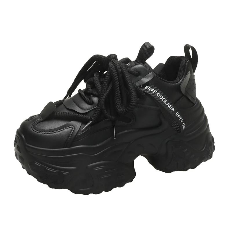 8CM Fashion New Women Platform Sneakers Autumn Spring Breathable Wedges Casual Mesh Shoes High Heels Thick Sole Sneakers Woman