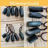 Unique Raw Natural Black Tourmaline Schorl Pendant Necklace With Irregular Shape And Adjustable Chain