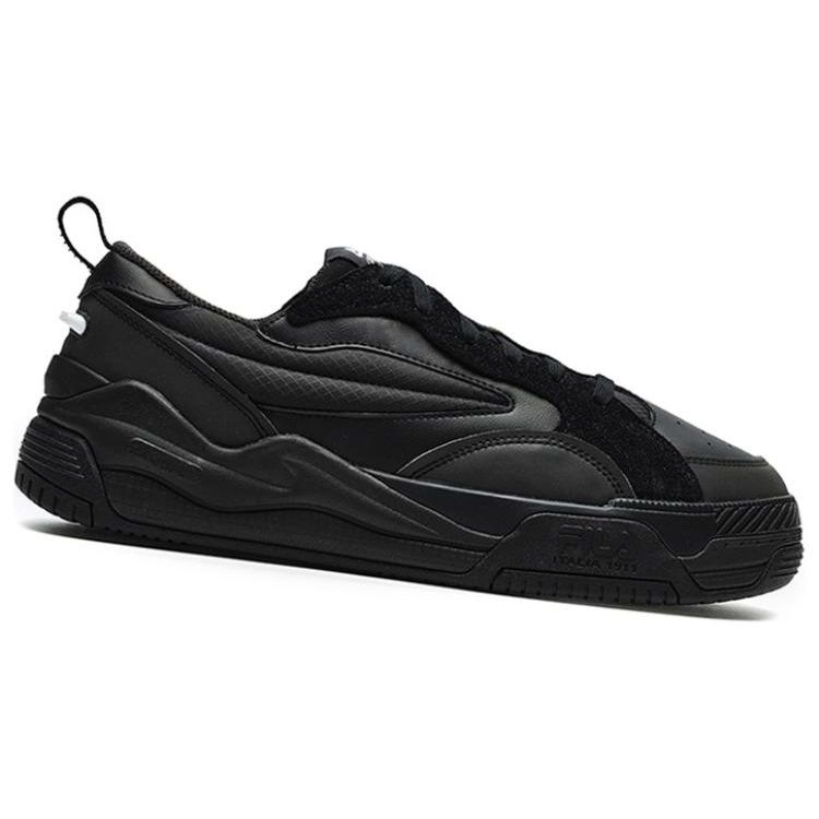FILA Canestro Leather Comfortable Versatile Shock Absorbing Durable Low Top Retro Basketball Shoes Men sneaker Black F12M241603FBA