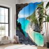 Beach  Bathing Curtain  Bathroom Letters Shower Curtain Waterproof With 12 Hooks Fishes Home Deco Free Ship