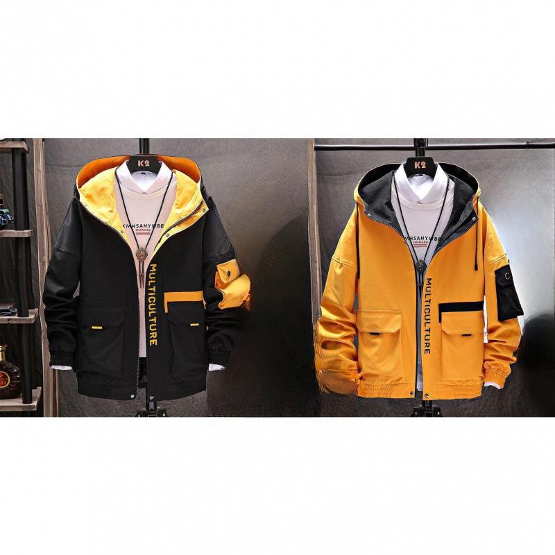 Work Jacket Men's Spring and Autumn Hooded Thin Jacket Trendy Student Summer Casual Men's Top