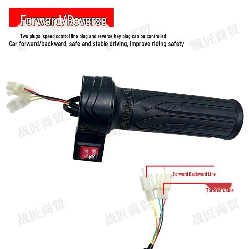 Three-Speed Electric Vehicle Twist Throttle with Forward/Reverse Control & Grip Accessories