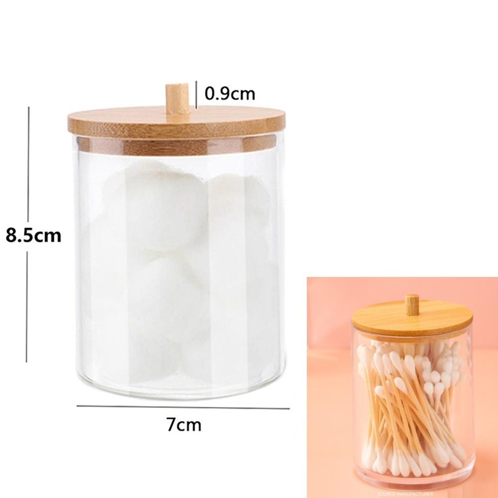 Organizator transparent acrilic Suport pentru tampon de bumbac Depozitare cosmetice Tampă de machiaj de bumbac Recipient transparent pentru ruj de unghii Puff Box