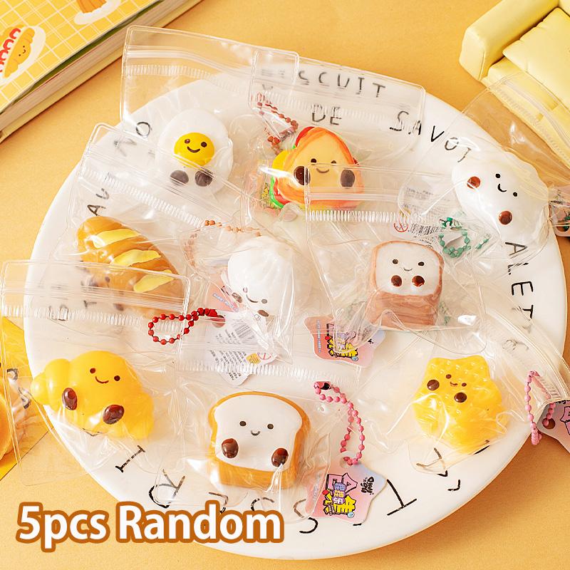 Donut Taba Squishy Bread Food Mochi Squishy Squeeze Stress Relief Toy Sensory Aiti-stress Sticky Squish Keychain Bag Pendant