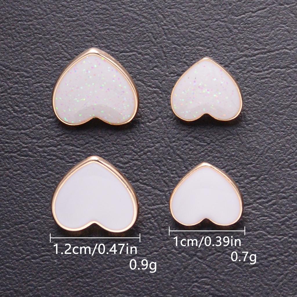 10Pcs 10/12Mm Cute White Heart Bottom Gold Buttons Diy Sewing Craft For Cardigan Shirts Hearts Buttons Dress Decor