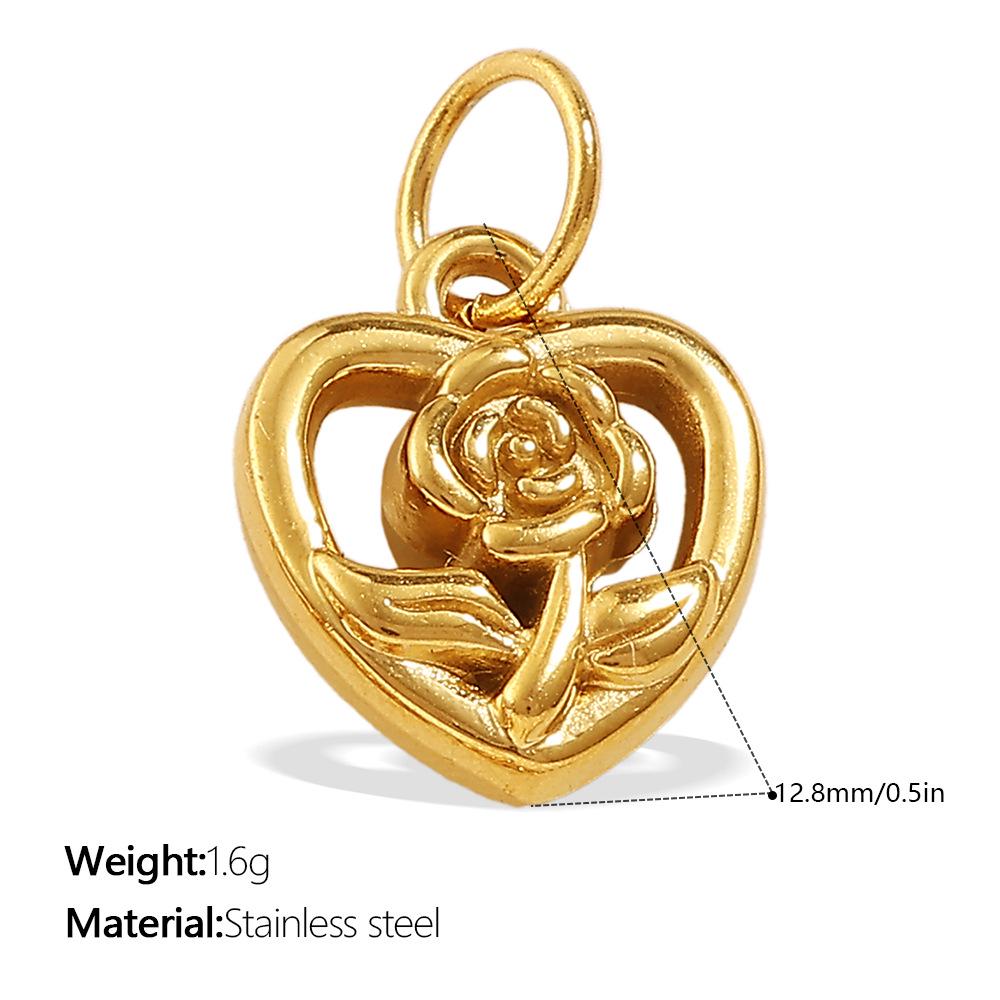 European & American Creative Floral Series Titanium Steel Pendant: Luxurious DIY Necklace & Bracelet Accessory.