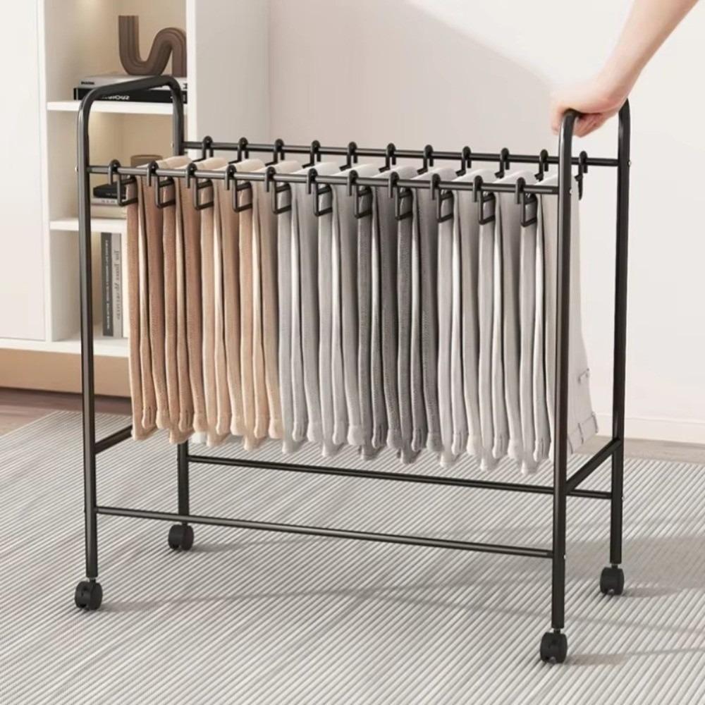 Floor-standing Pants Storage Rack Multifunctional Pulley Wheel Hanging Rack Space Saving Clothes Storage Rack Clothes Storage