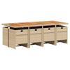 Vidaxl 9-Cz. Garden Furniture Set With Cushions, Beige, Poly Rattan