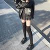 Japanese Women Elastic Over Knee Socks Student Slouch Top Rib Knit Long Stocking