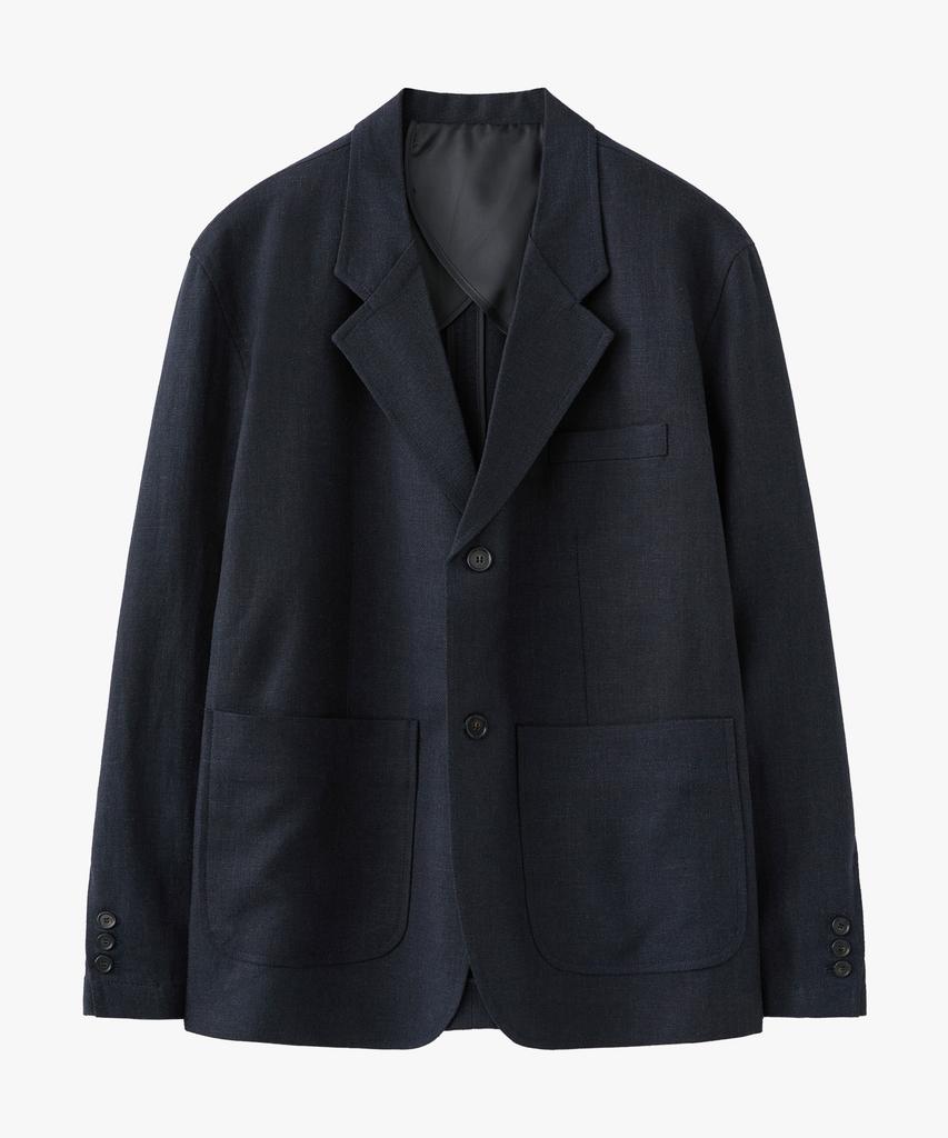 Suare Linen Single Blazer Set-Up Navy
