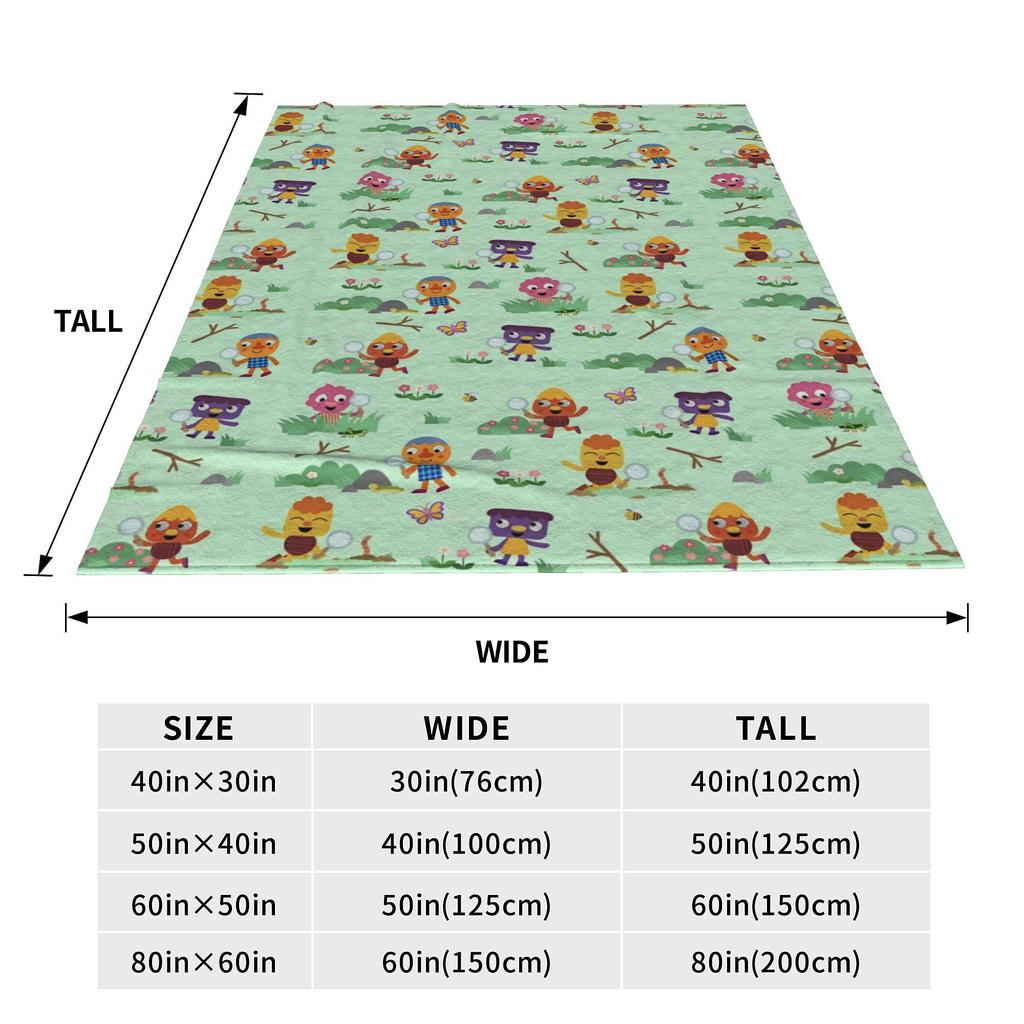 Noodle & Pals Micro Super Simple Blanket Nursery Rhymes Grass Flannel Novelty Soft Throw Blanket Covering Sofa All Season Couch