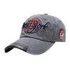 Rex Standard Men's Vintage Distressed Leather Cap with Logo, Cool and Stylish, CH118 (Gray)
