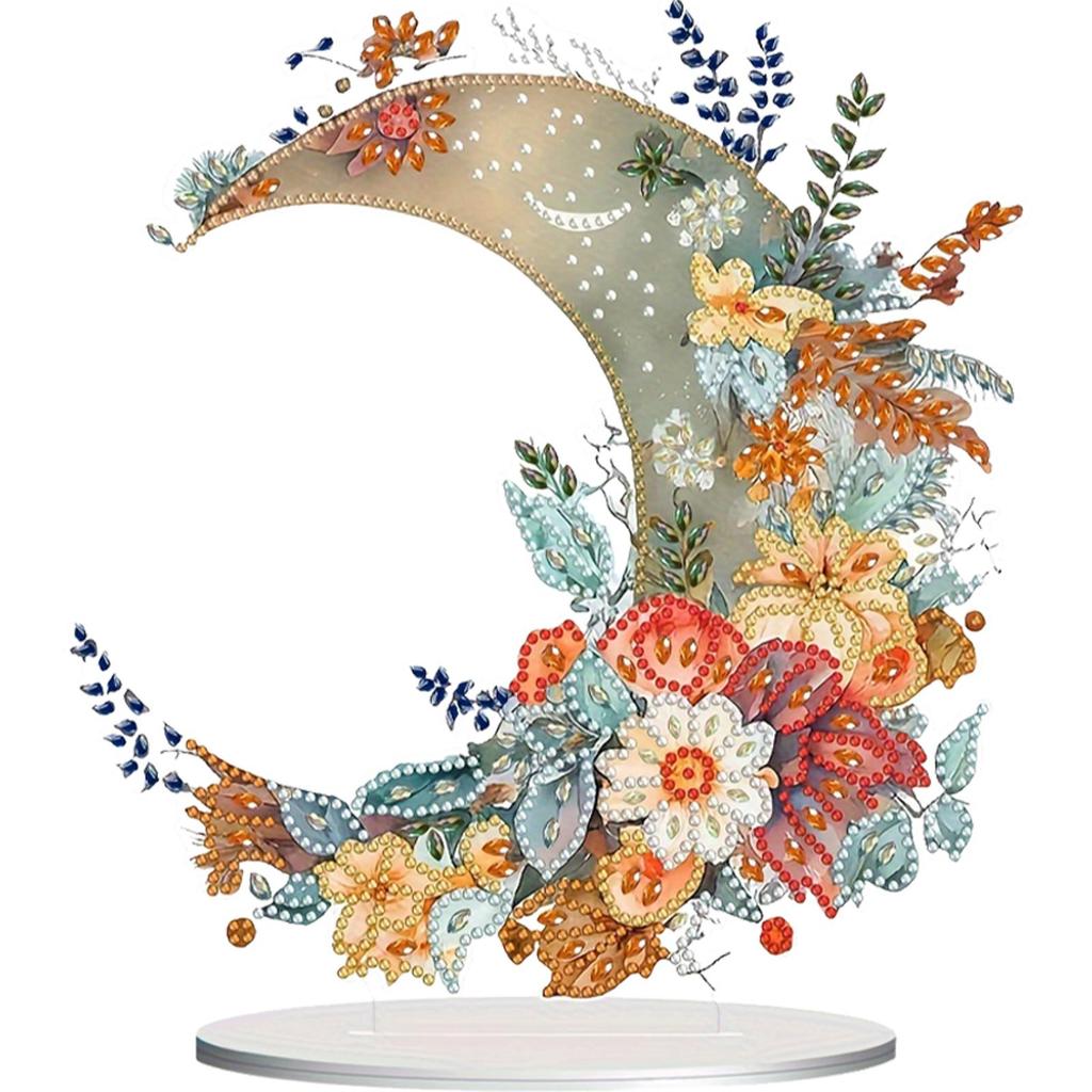 2D Flat DIY Table Top Diamond Painting Ornament Kits 5D DIY Diamond Art Tabletop Decorations for Home Office Desktop Decor