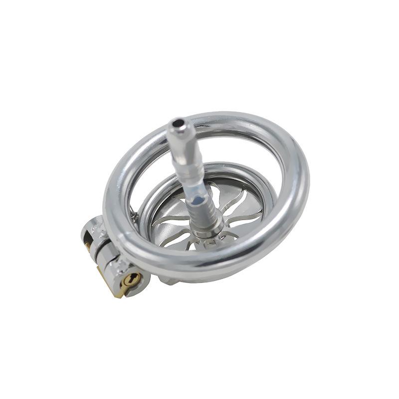 Men Short CB Lock Penis Cage Cock Lock Stainless Steel Chastity Lock Sex Toy Femdom BDSM Cock Ring Ball Stretcher