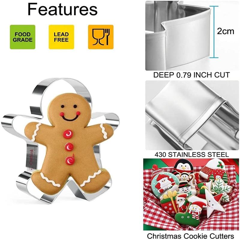 9 Pcs Stainless Steel Christmas Cookie Cutter Set Diy Special Craft Template Festival Party Supply