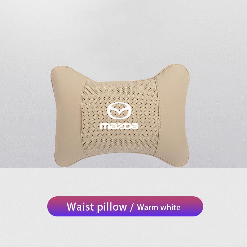 High Grade Leather Car Seat Headrest Waist Cushion Soft Pillow For Mazda Speed 2 3 5 6 Atenza CX80 CX70 CX90 CX3 CX5 CX8 MX30 GF8
