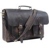 New Retro Buffalo Hunter Leather Laptop Messenger Bag Office Briefcase College Bag Leather Bag for Men and Women