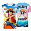 2026 Sommer Einteiler Luffy Graffiti 3D-Druck T-Shirt, Streetwear Harajuku Kurzarm-Tee für Anime-Fans, Oberteil für Erwachsene & Kinder